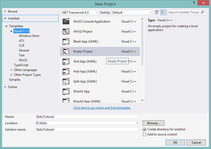Project C đầu tiên với Visual Studio 2013